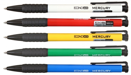 Ручка шариковая автоматическая Mercury, корпус ассорти, стержень синий