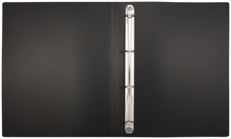 Папка пластиковая на 4-х кольцах Basic, толщина пластика 0,5 мм, черная