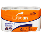 Полотенца бумажные Luscan (в рулоне), 4 рулона, ширина 210 мм, белые
