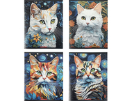 Тетрадь общая А5, 48 л. на скобе «Коты Ван Гога»