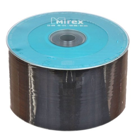 Компакт-диск CD-RW Mirex, 4x-12x, 50 шт., в тубе