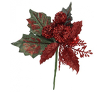 Декор новогодний, 16 см, «Зимние грезы: красные шары, листья, веточки» Декор новогодний, 16 см, «Зимние грезы: красные шары, листья, веточки»