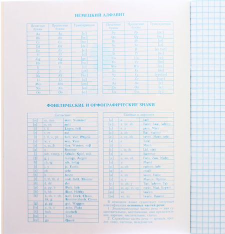 Тетрадь общая А5, 48 л. на скобе «Школьная классика», 165*200 мм, клетка, «Немецкий язык»