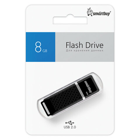 Флэш-накопитель SmartBuy Quartz (2.0), 8 Gb, корпус черный