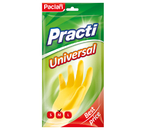 Перчатки хозяйственные с хлопковым напылением Practi Universal, размер M, желтые