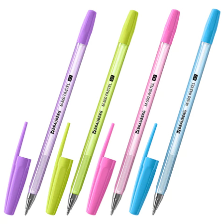 Ручка шариковая Brauberg M-500 Pastel, корпус ассорти, стержень синий Ручка шариковая Brauberg M-500 Pastel, корпус ассорти, стержень синий