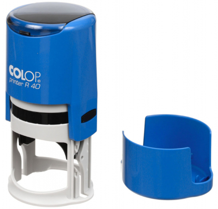 Автоматическая оснастка Colop R40 в боксе, для клише печати ø40 мм, корпус синий