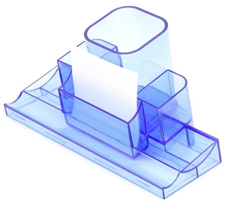 Подставка настольная «Башня» , 220*120*120 мм, прозрачная синяя