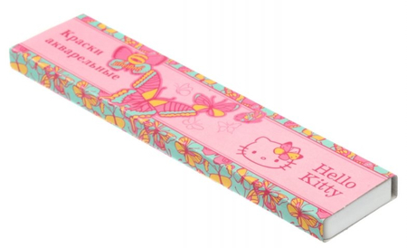 Акварель медовая Hello Kitty, 6 цветов, в картонной коробке, без кисти