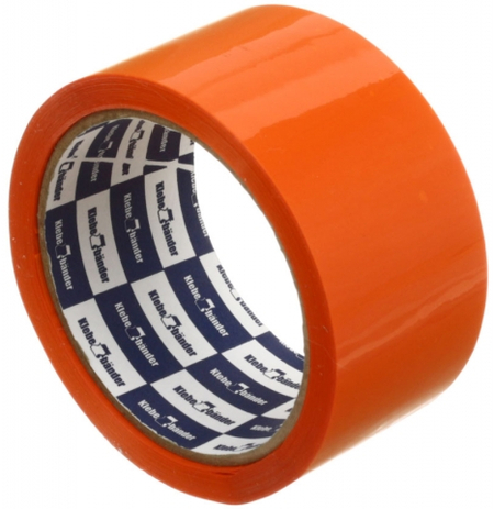 Клейкая лента упаковочная цветная Klebebander, 50 мм*57 м, толщина ленты 40 мкм, оранжевая