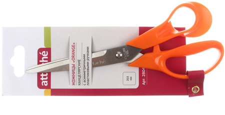 Ножницы канцелярские Attache Orange, 203 мм, ручки оранжевые