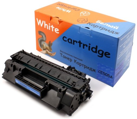 Тонер-картридж White Cartridge CE505A, черный, ресурс 2300 страниц