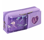 Пенал-косметичка однокамерный «Юнландия» Flamingo, 200×60×80 мм, фиолетовый