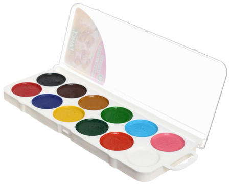 Акварель медовая Fancy, 12 цветов, в пластиковой коробке, без кисти