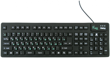 Клавиатура Dialog KFX-05U гибкая силиконовая, USB, проводная, черная