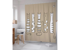 Фотоштора в ванную Joy Textile, 180×200 см, «Добрые коты»