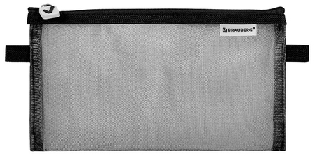 Пенал-конверт однокамерный Brauberg Net Slim, 22*10 см, черный
