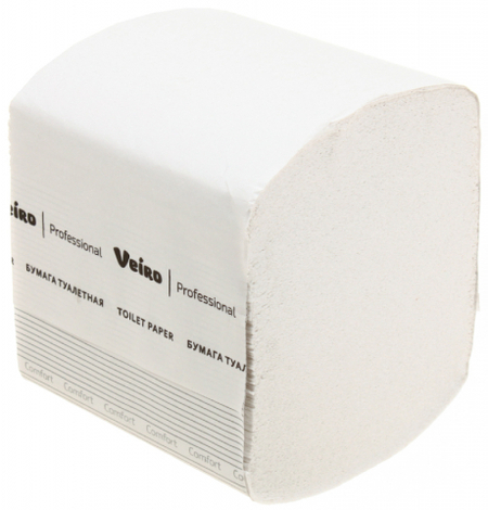 Бумага туалетная листовая Veiro Professional Comfort , 1 рулон, 21*10,8 см, 250 л., белая