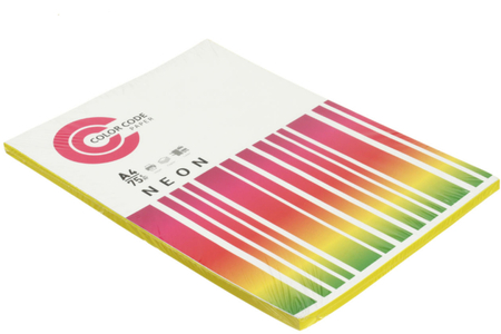 Бумага офисная цветная Color Code Neon, А4 (210*297 мм), 75 г/м2, 100 л., желтая
