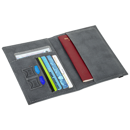 Обложка для паспорта Brauberg, 110*145 мм, «Самолет», серая