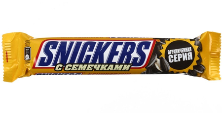 Батончик шоколадный Snickers, 81 г, с семечками, арахисом и карамелью