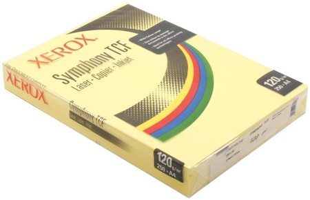 Бумага офисная цветная Xerox Symphony TCF, А4 (210*297 мм), 120 г/м2, 250 л., лимонная