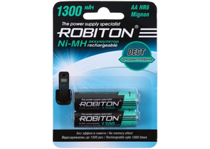 Аккумулятор Robiton, AА, HR6, 1.2V, 1300 mAh (2 шт. в упаковке)