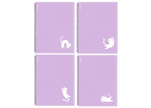 Папка пластиковая на гребне на 20 файлов ErichKrause, толщина пластика 0,6 мм, Pastel Bloom Cats, ассорти