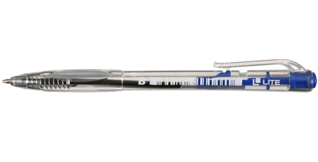 Ручка шариковая автоматическая Lite, корпус прозрачный, стержень синий