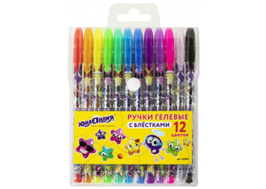 Набор ручек гелевых с блестками «Юнландия. Candy», 12 шт., 12 цветов Набор ручек гелевых с блестками «Юнландия. Candy», 12 шт., 12 цветов