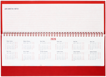 Планинг датированный на гребне на 2026 год «Сиам», 340*130 мм, 57 л., красный