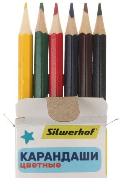 Карандаши цветные «Веселые друзья», 6 цветов, длина 175 мм, «Олененок»