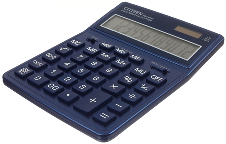 Калькулятор 12-разрядный Citizen Desktor Pro Color SDC-444X, синий