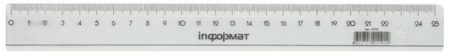Линейка пластиковая inФормат, 25 см, прозрачная тонированная Линейка пластиковая inФормат, 25 см, прозрачная тонированная