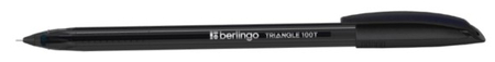 Ручка шариковая одноразовая Berlingo Triangle 100T (аналог ручек Linc), корпус черный, стержень черный