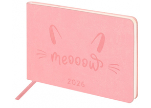 Еженедельник датированный на 2026 год Brauberg Imprint, 105×160 мм, 64 л., розовый