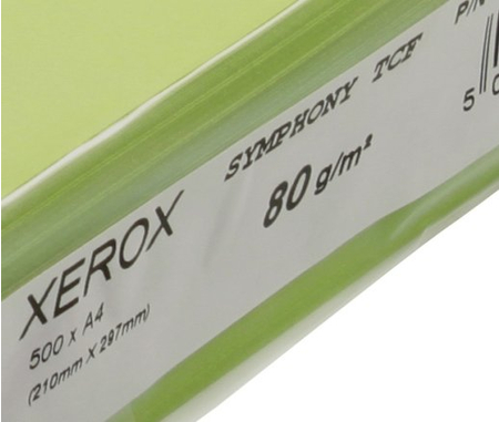 Бумага офисная цветная Xerox Symphony TCF, А4 (210*297 мм), 80 г/м2, 500 л., лайм