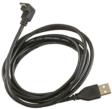 Кабель USB 2.0 A/ Micro USB 2.0 B Cablexpert Gembird, 1,8 м, черный (изгиб 90°)