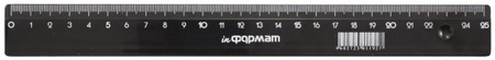 Линейка пластиковая inФормат, 25 см, черная Линейка пластиковая inФормат, 25 см, черная