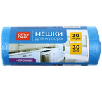 Пакеты для мусора OfficeClean (ПНД), 30 л, 30 шт., прочные, синие