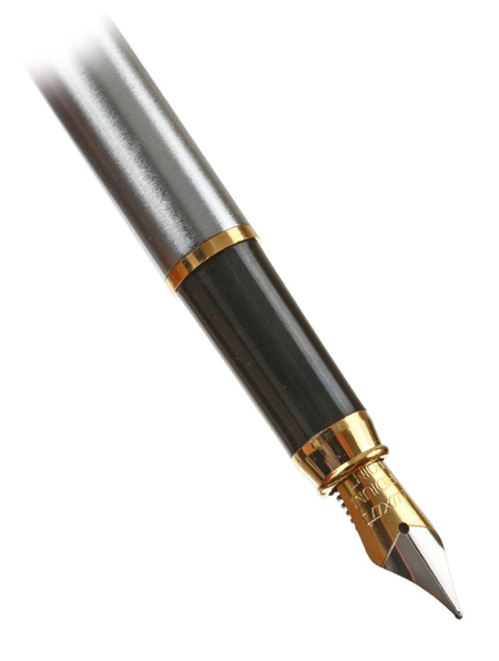 Ручка подарочная перьевая Sterling, корпус серебристый, синяя Ручка подарочная перьевая Sterling, корпус серебристый, синяя