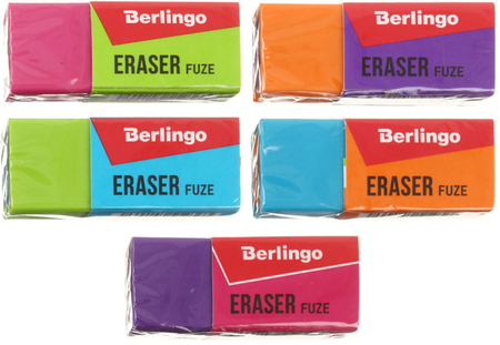 Ластик Berlingo Fuze, 50*20*11 мм, ассорти Ластик Berlingo Fuze, 50*20*11 мм, ассорти