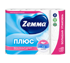 Бумага туалетная Zemma «Плюс», 12 рулонов, ширина 95 мм, 18 м, белая