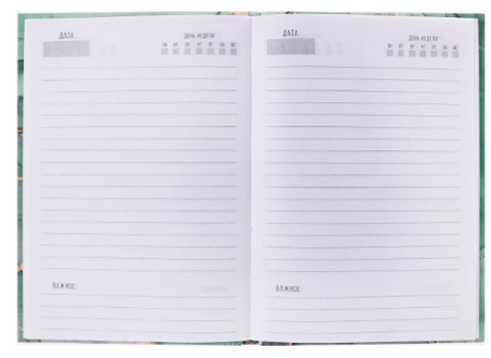 Ежедневник недатированный Sima-Land, 145*205 мм, 80 л., «Зеленый мрамор»