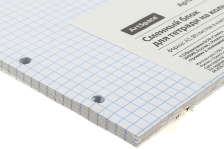 Сменный блок для тетради на кольцах ArtSpace, 80 л., клетка, белый