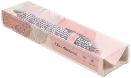 Ручка подарочная шариковая автоматическая Meshu Lilac Diamond, корпус серебристый, стержень синий Ручка подарочная шариковая автоматическая Meshu Lilac Diamond, корпус серебристый, стержень синий