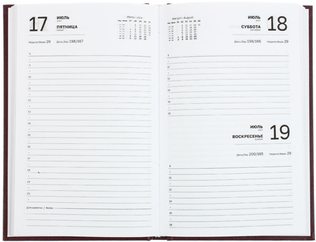 Ежедневник датированный на 2026 год BG, 135*205 мм, 168 л., бордовый