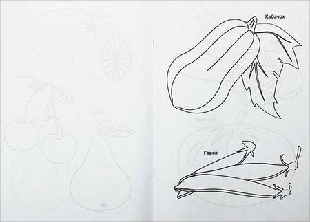 Тетрадь для раскрашивания «Овощи, ягоды и фрукты», 8 листов