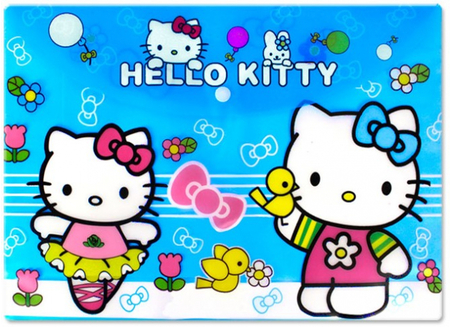 Папка-конверт пластиковая на кнопке Hello Kitty А4, с рисунком