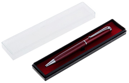 Ручка подарочная шариковая автоматическая «Оригинал», корпус бордовый с серебристым, стержень синий